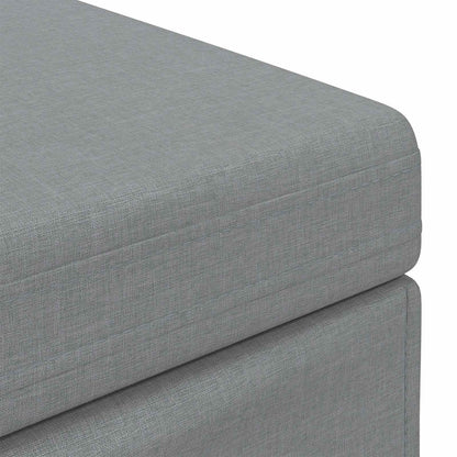 Hocker Hellgrau 61 x 41 x 40 cm Stoff und Pressholz