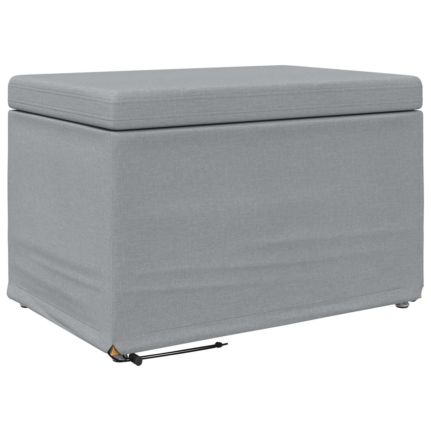 Hocker Hellgrau 61 x 41 x 40 cm Stoff und Pressholz