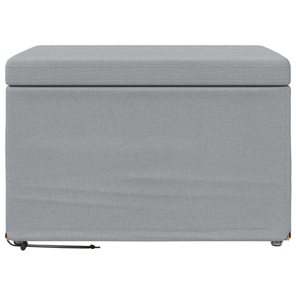 Hocker Hellgrau 61 x 41 x 40 cm Stoff und Pressholz