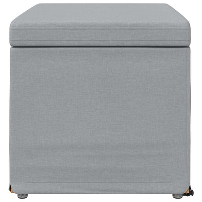 Hocker Hellgrau 61 x 41 x 40 cm Stoff und Pressholz