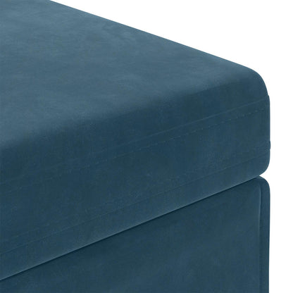 Hocker Blau 61 x 41 x 40 cm Samt und Engineering Holz