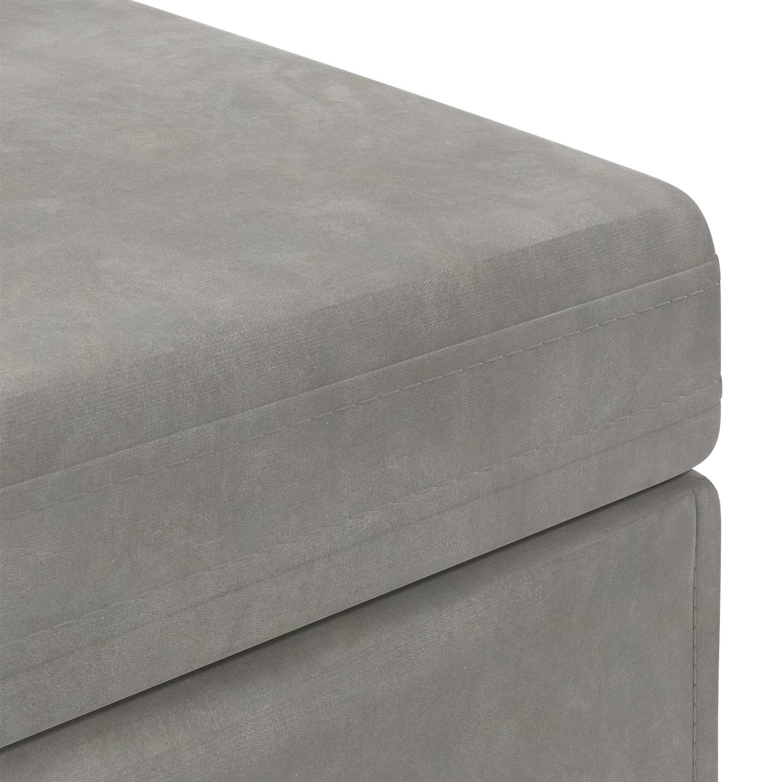 Hocker Hellgrau 61 x 41 x 40 cm Samt und Engineering Holz