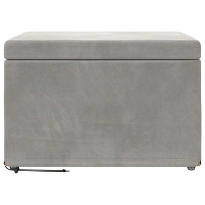 Hocker Hellgrau 61 x 41 x 40 cm Samt und Engineering Holz