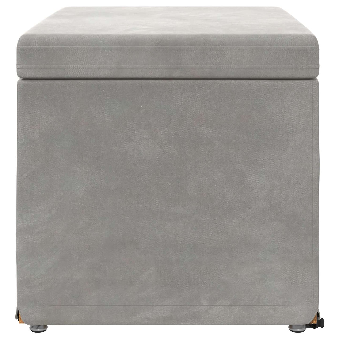 Hocker Hellgrau 61 x 41 x 40 cm Samt und Engineering Holz
