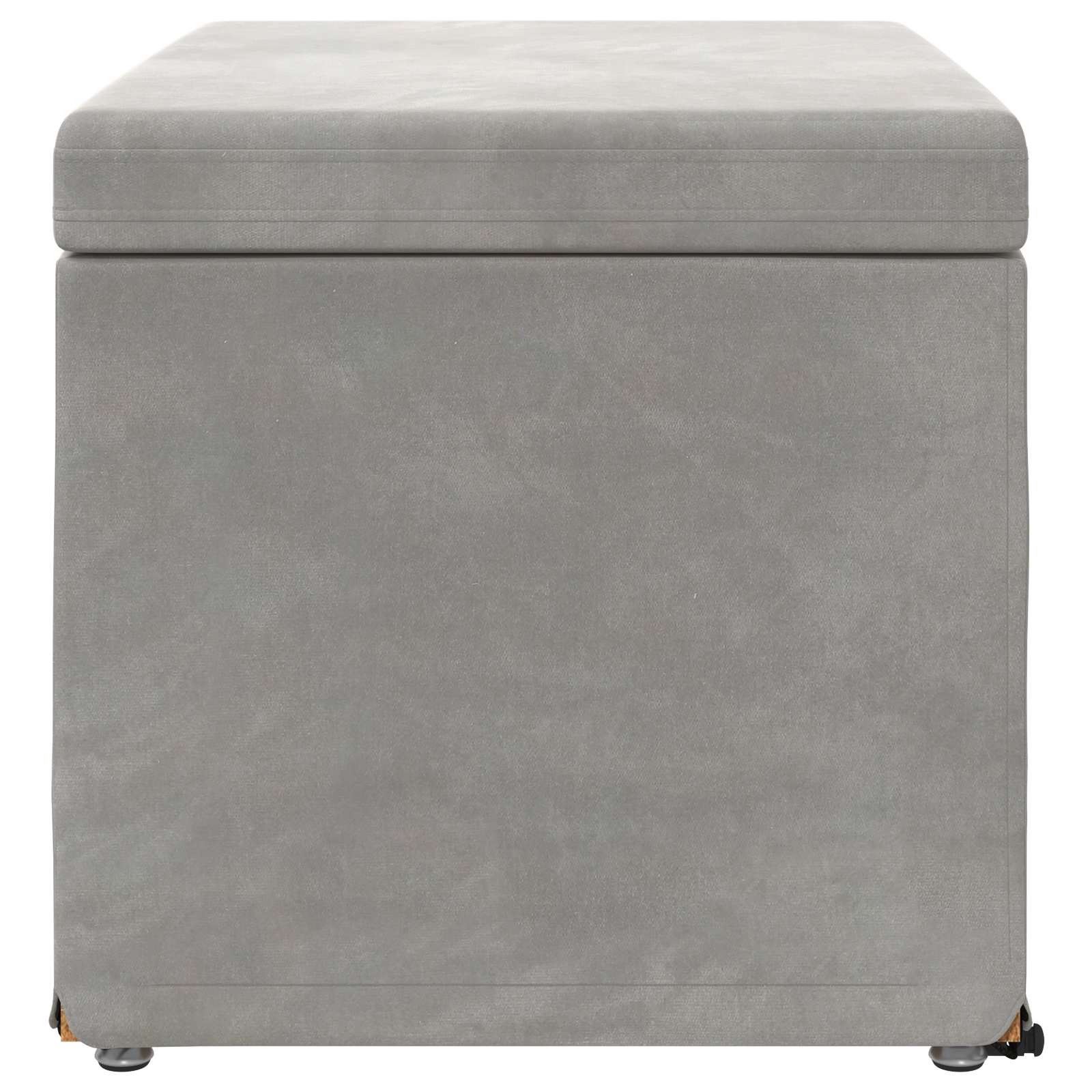 Hocker Hellgrau 61 x 41 x 40 cm Samt und Engineering Holz