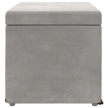 Hocker Hellgrau 61 x 41 x 40 cm Samt und Engineering Holz