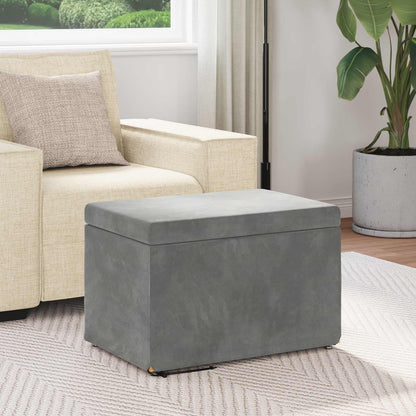 Hocker Dunkelgrau 61 x 41 x 40 cm Samt und Engineering Holz