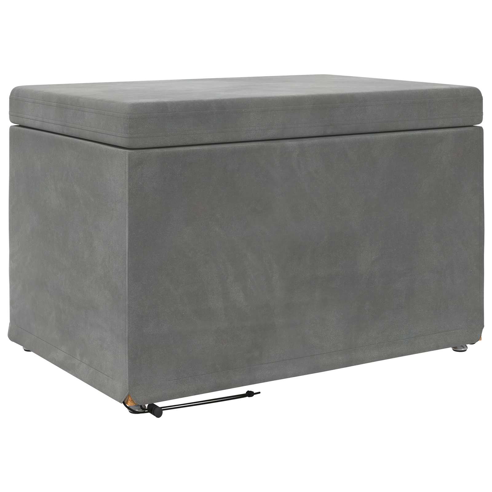 Hocker Dunkelgrau 61 x 41 x 40 cm Samt und Engineering Holz