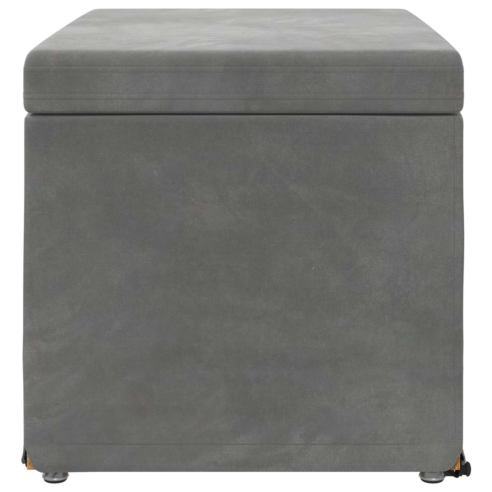Hocker Dunkelgrau 61 x 41 x 40 cm Samt und Engineering Holz