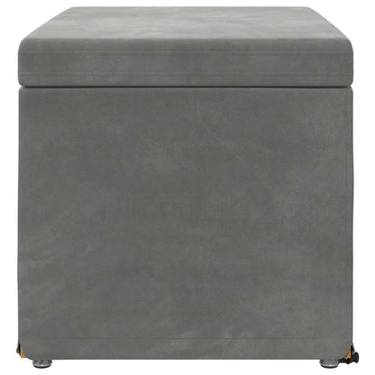 Hocker Dunkelgrau 61 x 41 x 40 cm Samt und Engineering Holz