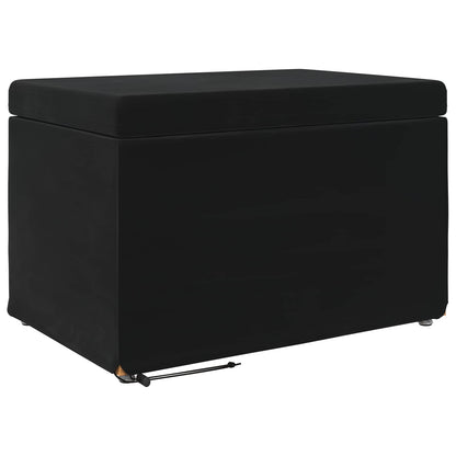 Hocker Schwarz 61 x 41 x 40 cm Samt und Engineering Holz
