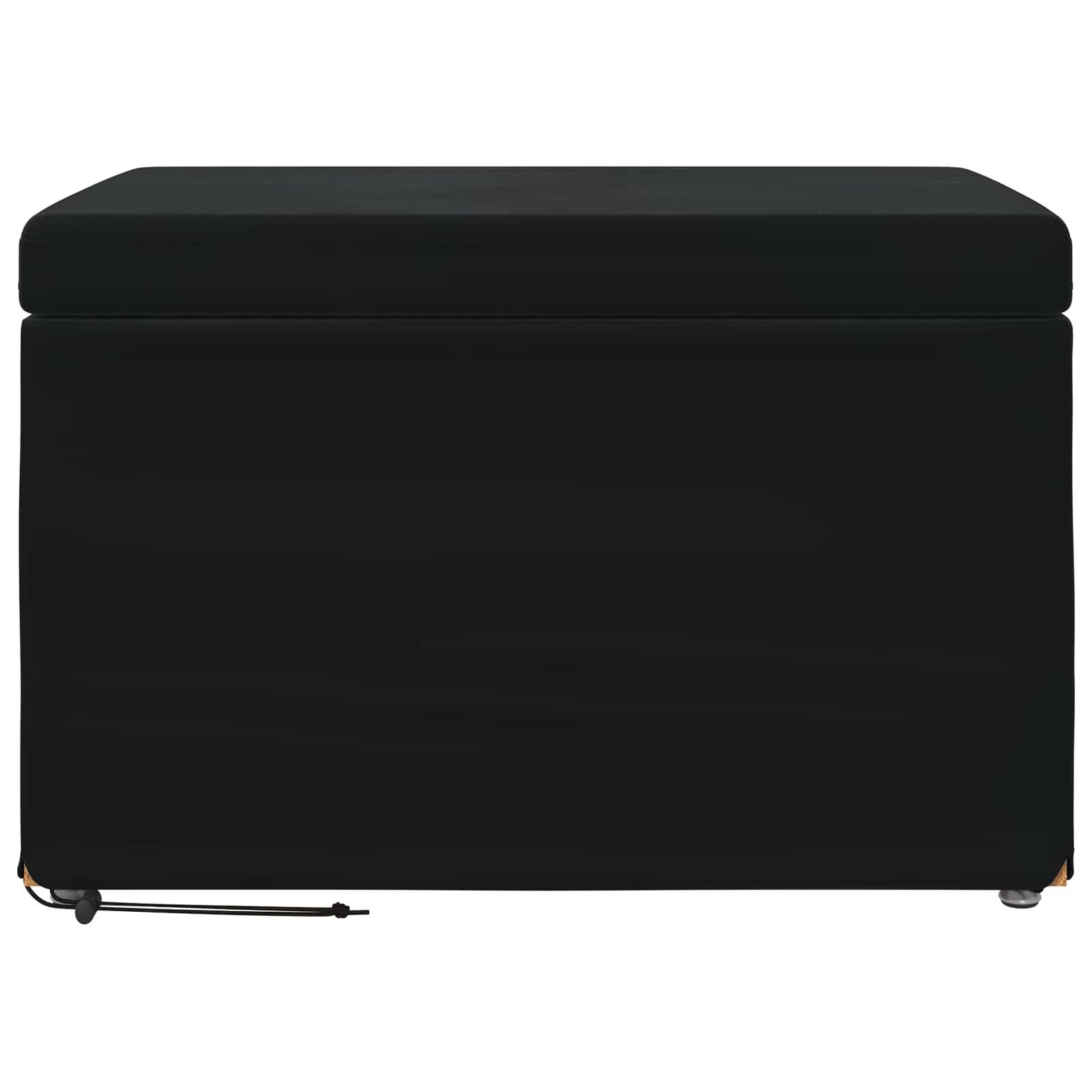 Hocker Schwarz 61 x 41 x 40 cm Samt und Engineering Holz