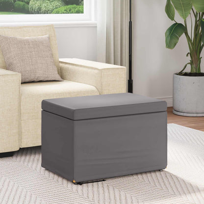 Hocker Grau 61 x 41 x 40 cm Kunstleder und Engineering Holz