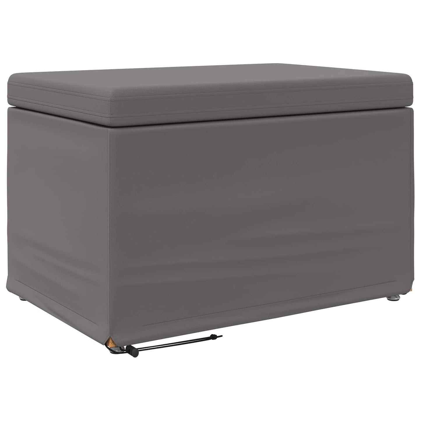 Hocker Grau 61 x 41 x 40 cm Kunstleder und Engineering Holz