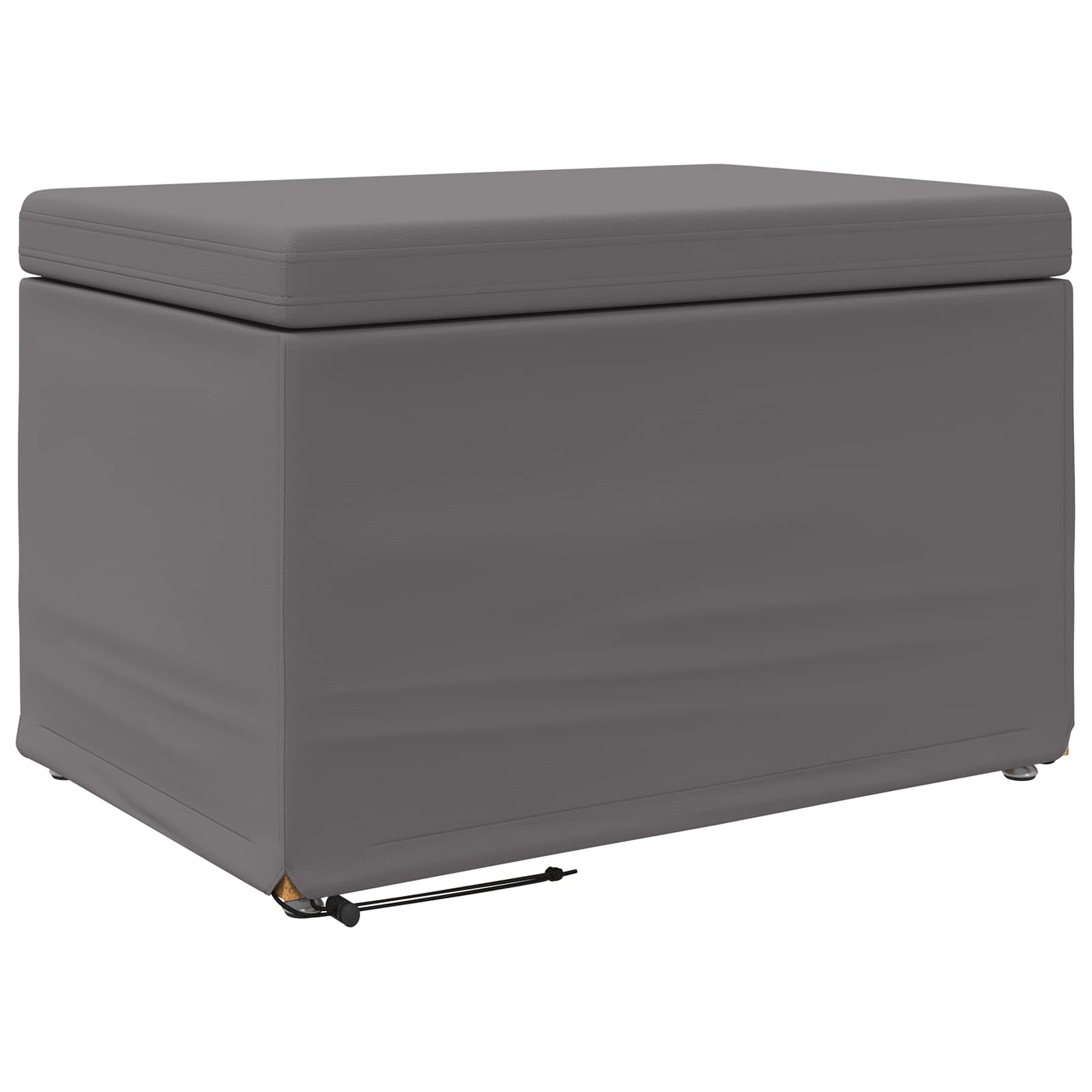 Hocker Grau 61 x 41 x 40 cm Kunstleder und Engineering Holz