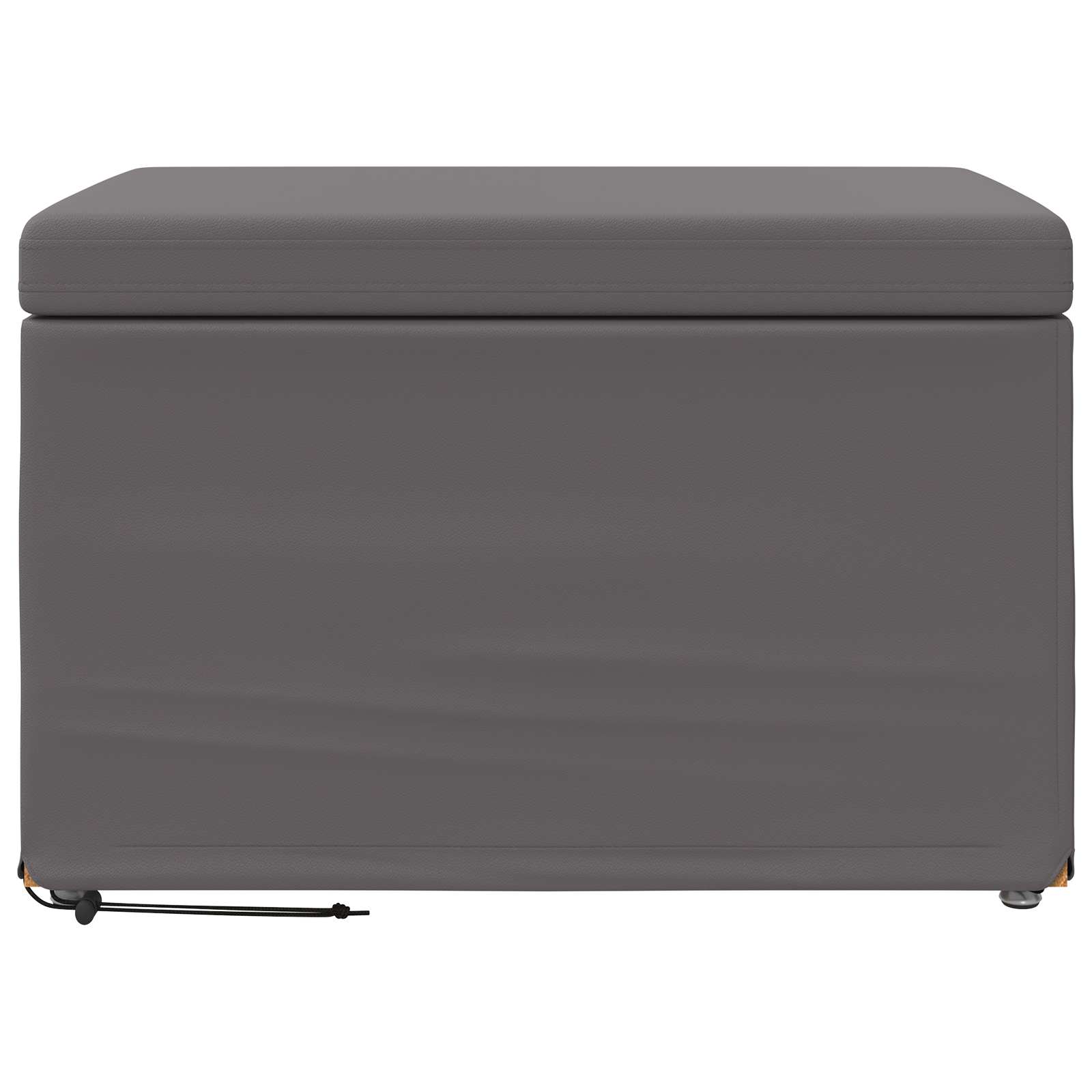 Hocker Grau 61 x 41 x 40 cm Kunstleder und Engineering Holz