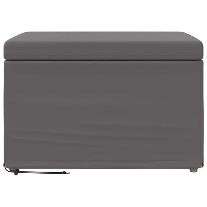 Hocker Grau 61 x 41 x 40 cm Kunstleder und Engineering Holz