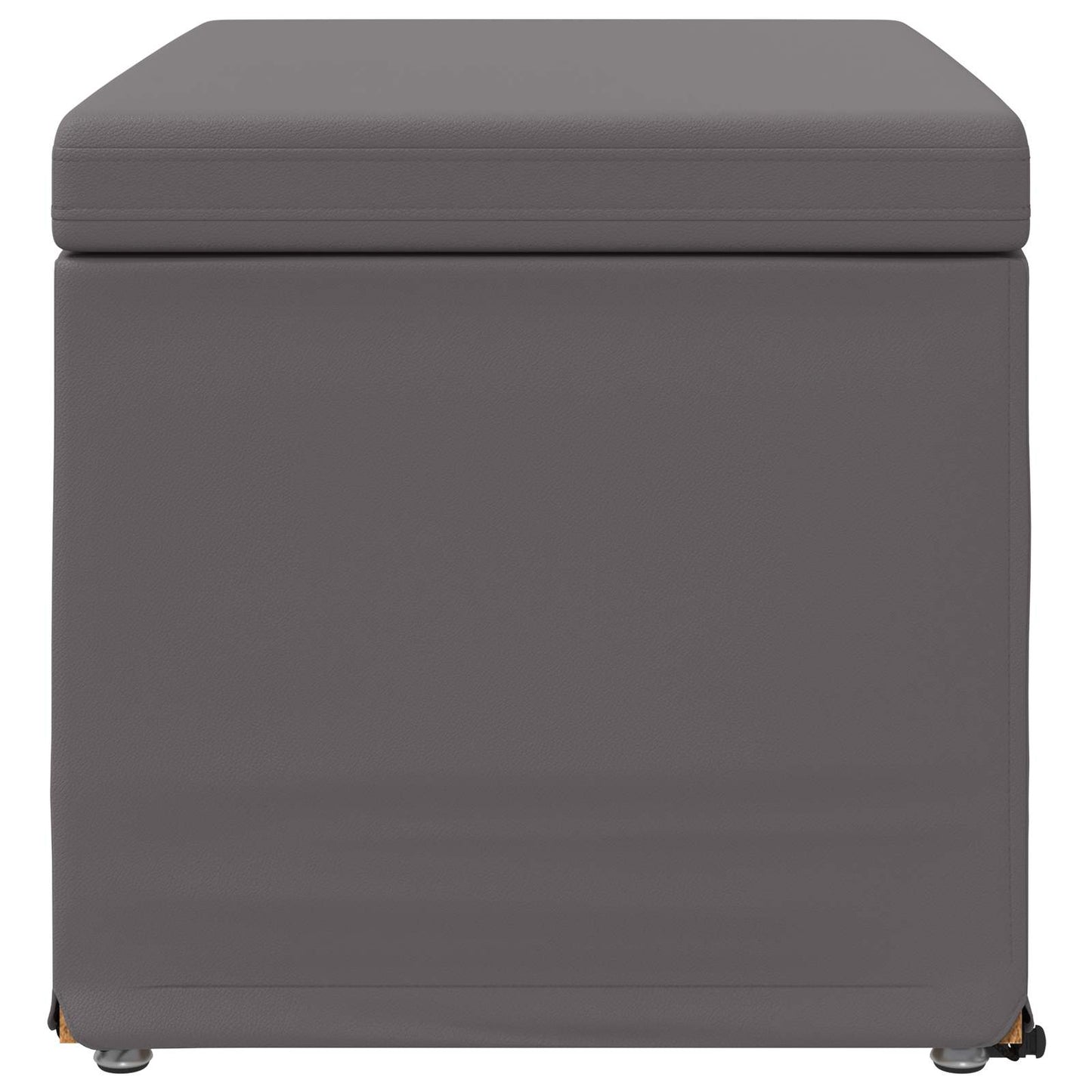 Hocker Grau 61 x 41 x 40 cm Kunstleder und Engineering Holz