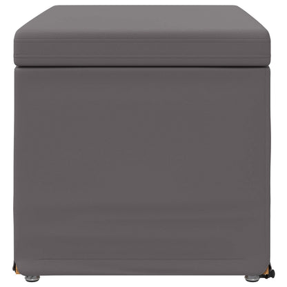 Hocker Grau 61 x 41 x 40 cm Kunstleder und Engineering Holz