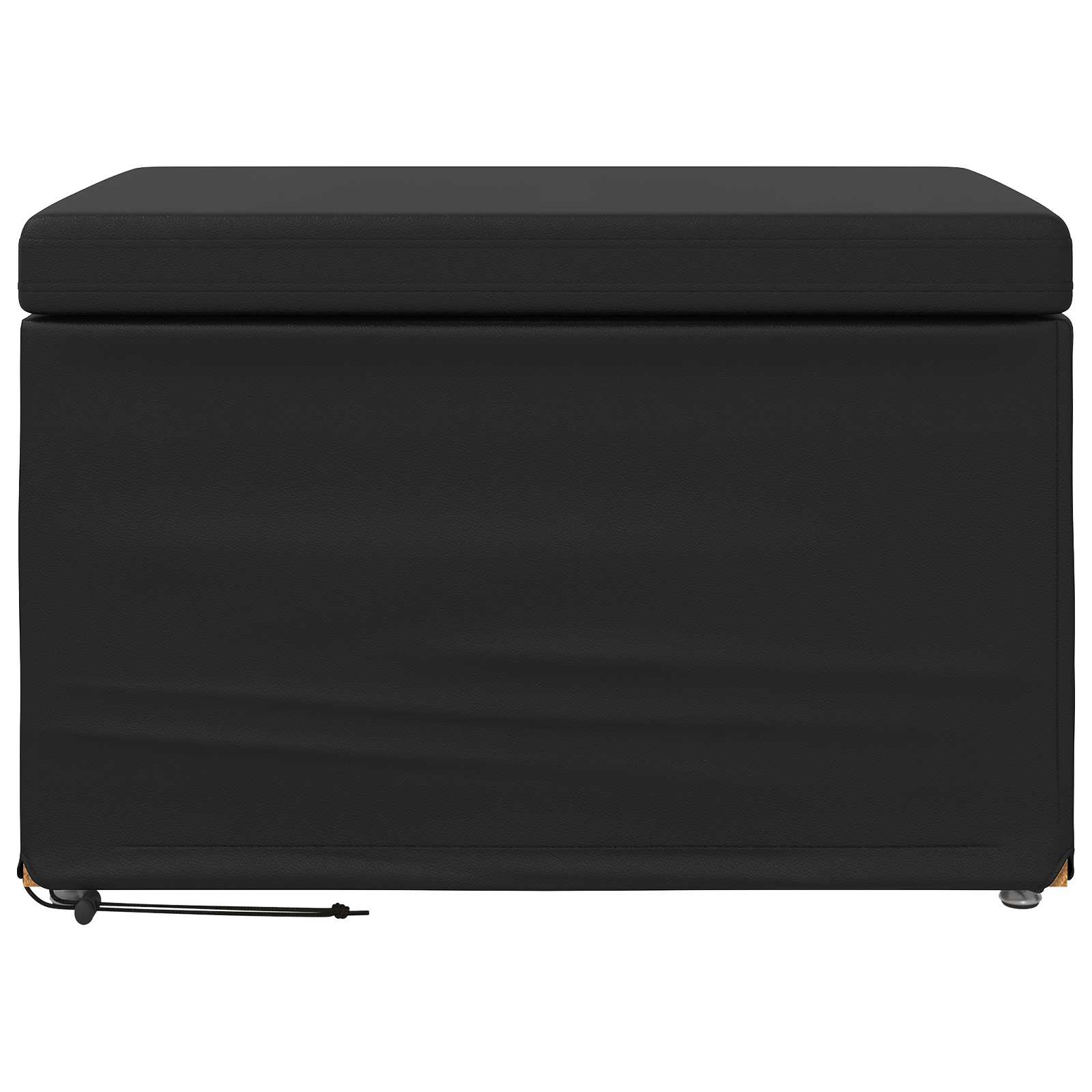 Hocker Schwarz 61 x 41 x 40 cm Kunstleder und Engineering Holz