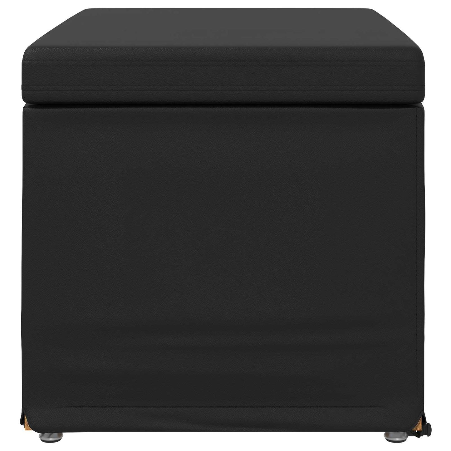 Hocker Schwarz 61 x 41 x 40 cm Kunstleder und Engineering Holz