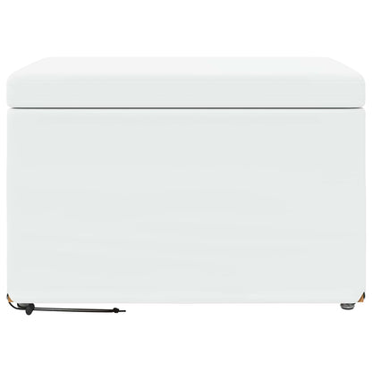 Hocker Weiß 61 x 41 x 40 cm Kunstleder und Engineering Holz