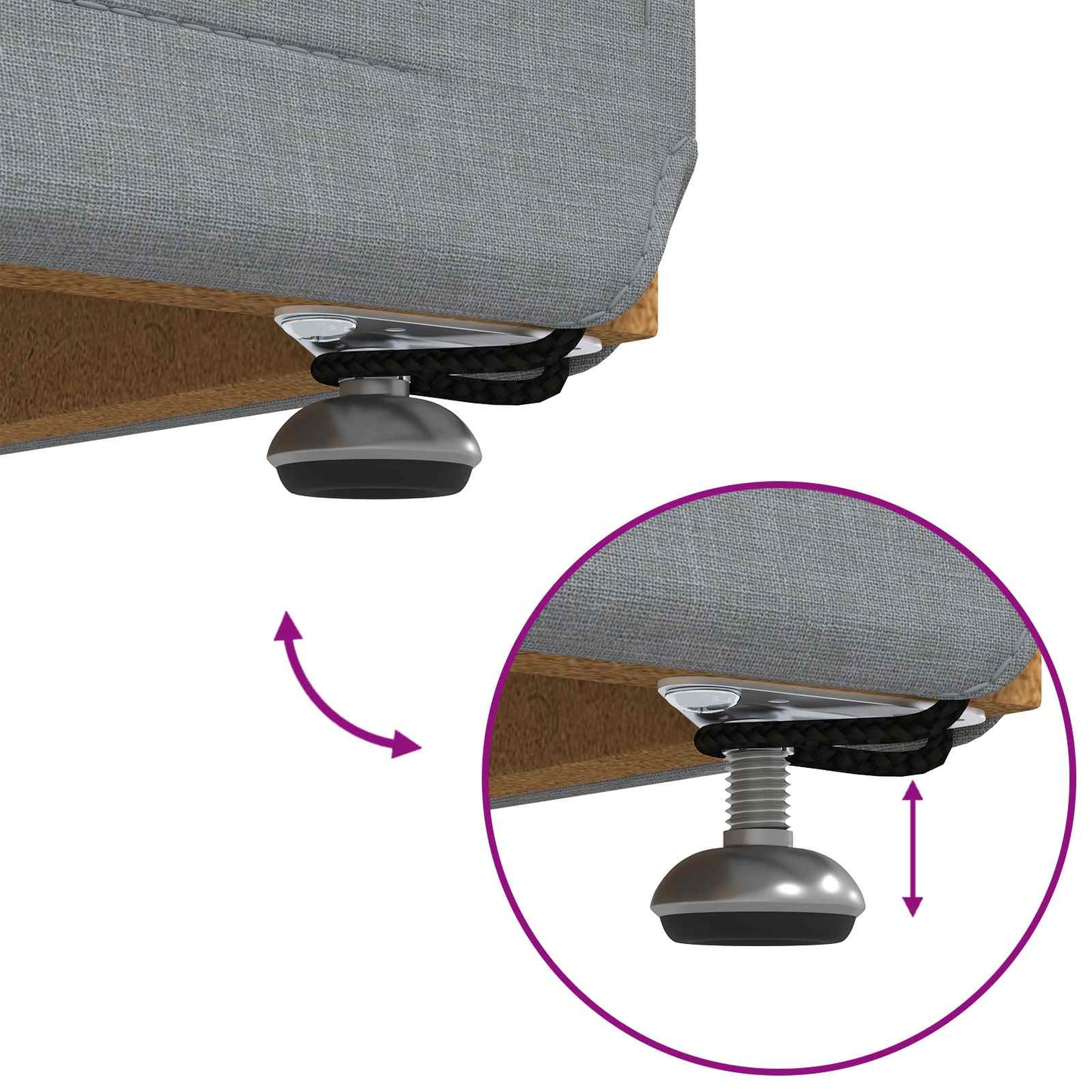 Hocker Hellgrau 81 x 41 x 40 cm Stoff und Pressholz