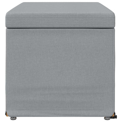 Hocker Hellgrau 81 x 41 x 40 cm Stoff und Pressholz