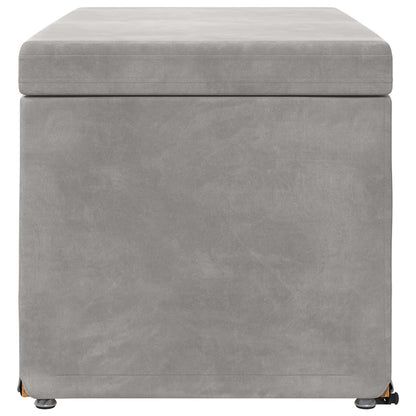 Hocker Hellgrau 81 x 41 x 40 cm Samt und Engineering Holz