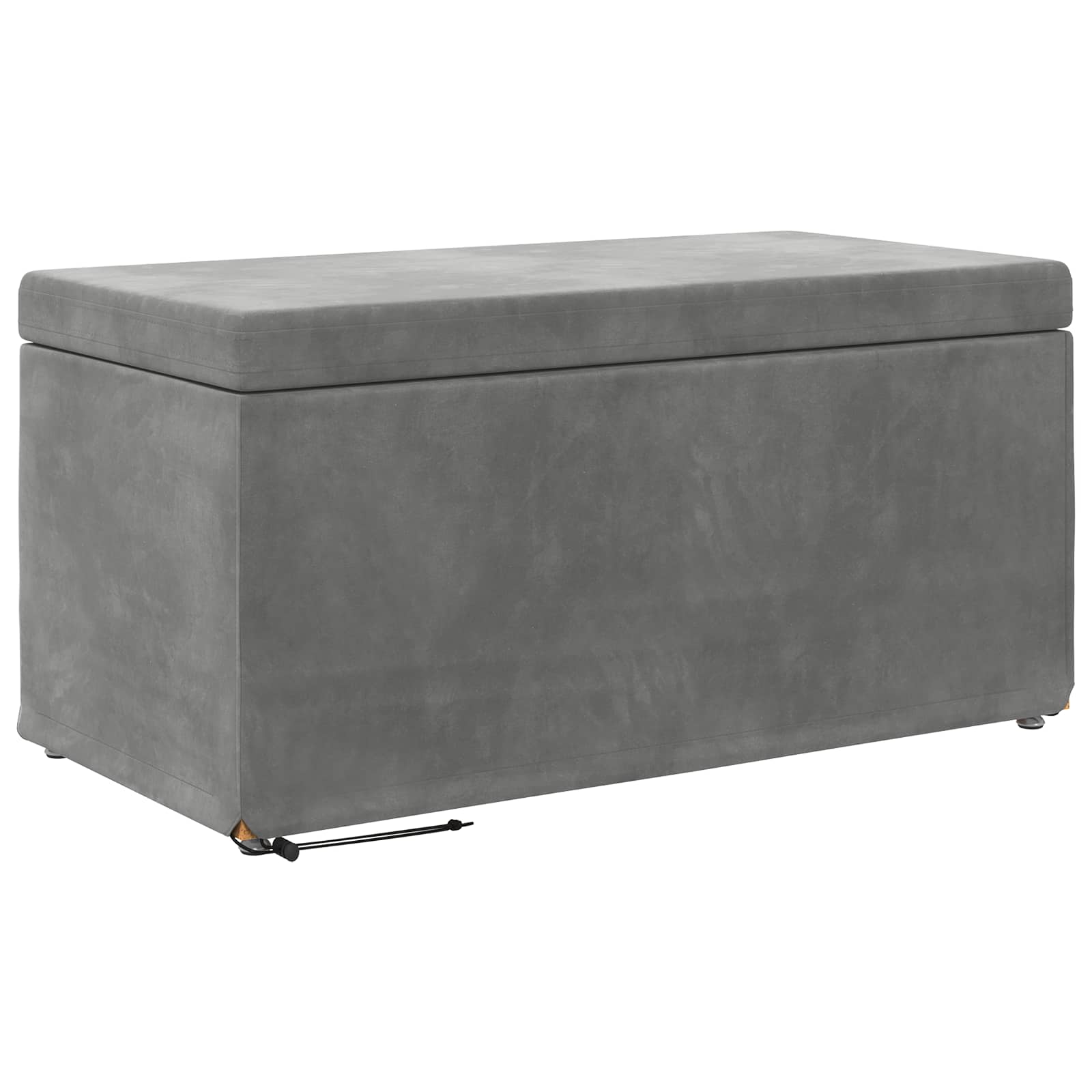 Hocker Dunkelgrau 81 x 41 x 40 cm Samt und Engineering Holz