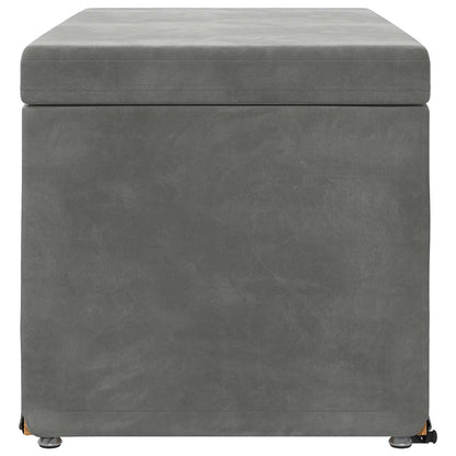 Hocker Dunkelgrau 81 x 41 x 40 cm Samt und Engineering Holz