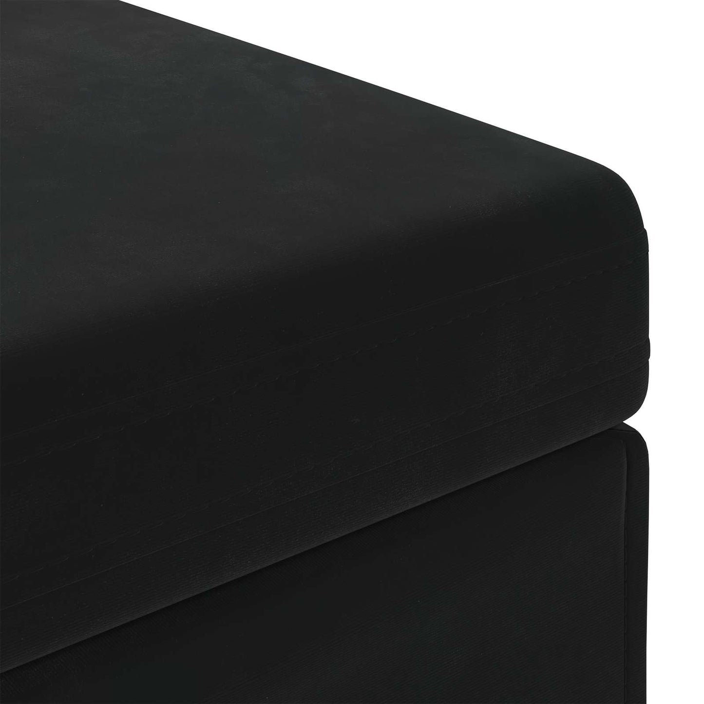 Hocker Schwarz 81 x 41 x 40 cm Samt und Engineering Holz