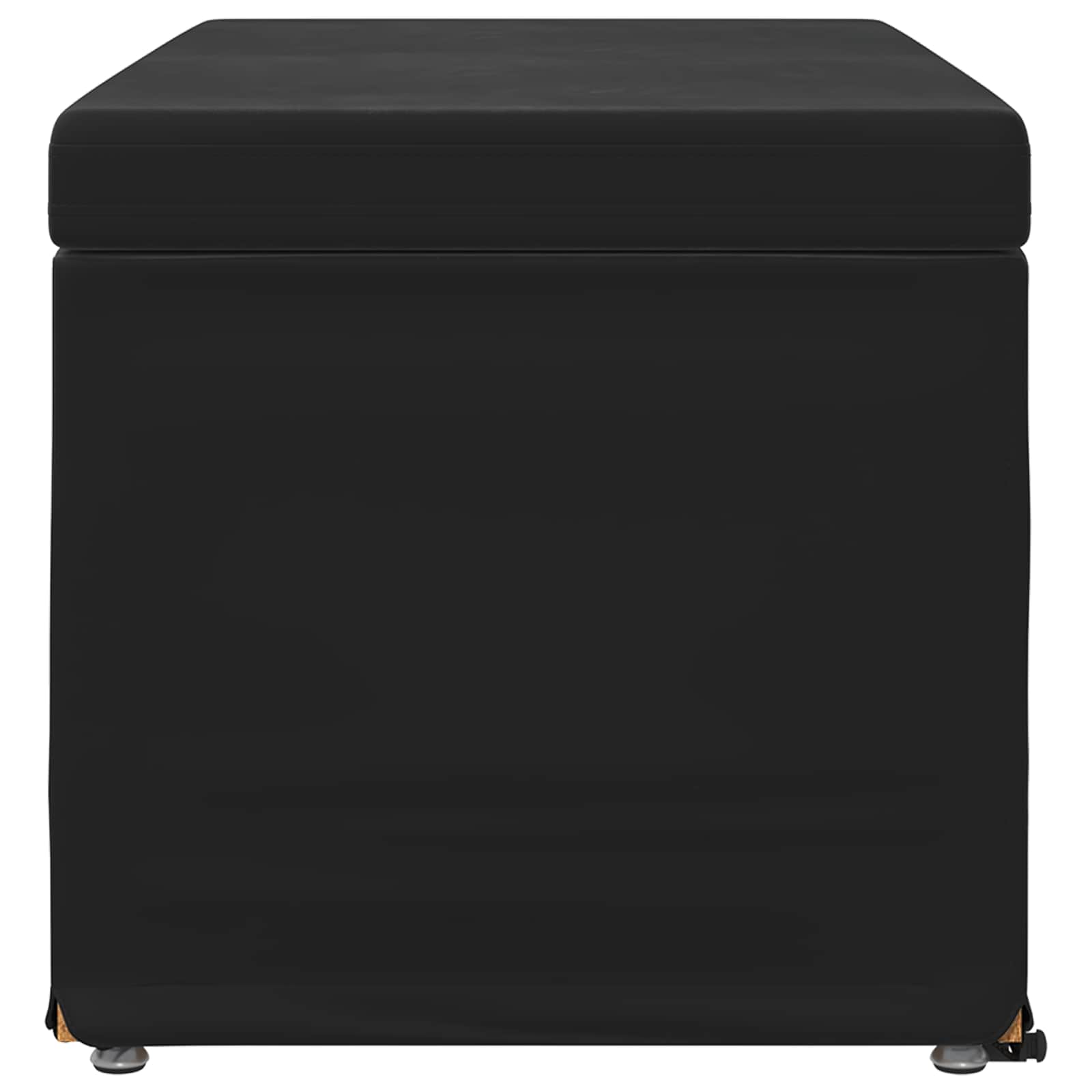 Hocker Schwarz 81 x 41 x 40 cm Samt und Engineering Holz