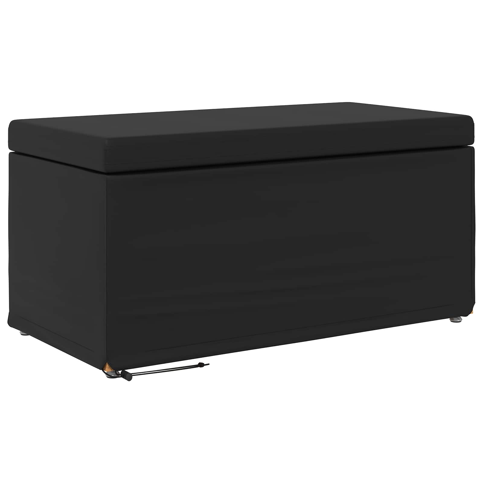 Hocker Schwarz 81 x 41 x 40 cm Kunstleder und Engineering Holz