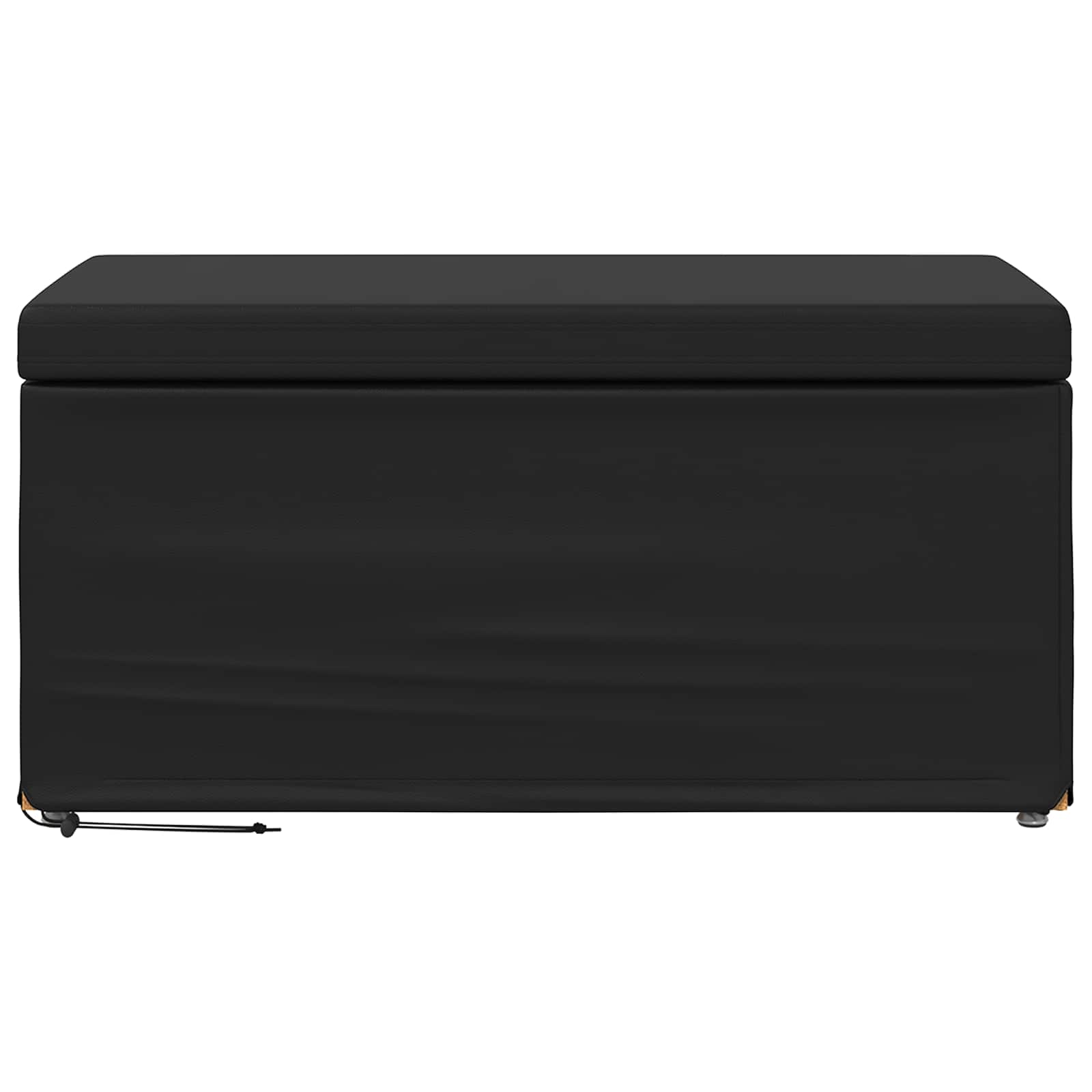 Hocker Schwarz 81 x 41 x 40 cm Kunstleder und Engineering Holz
