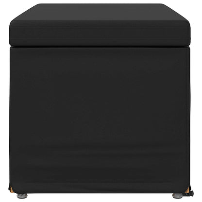 Hocker Schwarz 81 x 41 x 40 cm Kunstleder und Engineering Holz