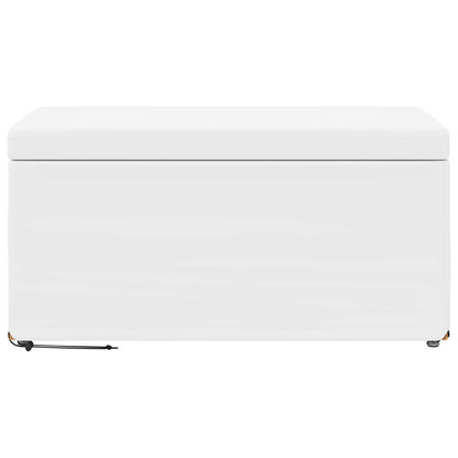 Hocker Weiß 81 x 41 x 40 cm Kunstleder und Engineering Holz