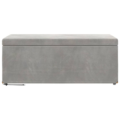 Hocker Hellgrau 101 x 41 x 40 cm Samt und Engineering Holz