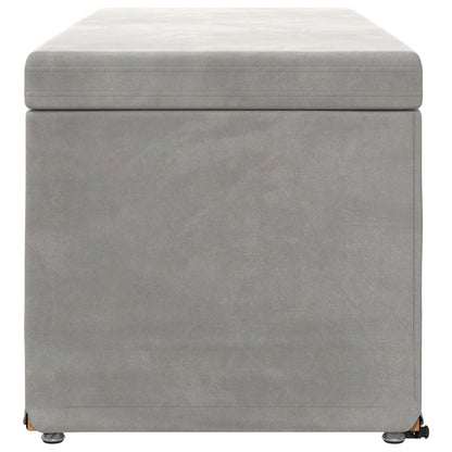 Hocker Hellgrau 101 x 41 x 40 cm Samt und Engineering Holz