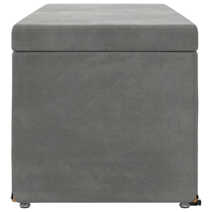 Hocker Dunkelgrau 101 x 41 x 40 cm Samt und Engineering Holz