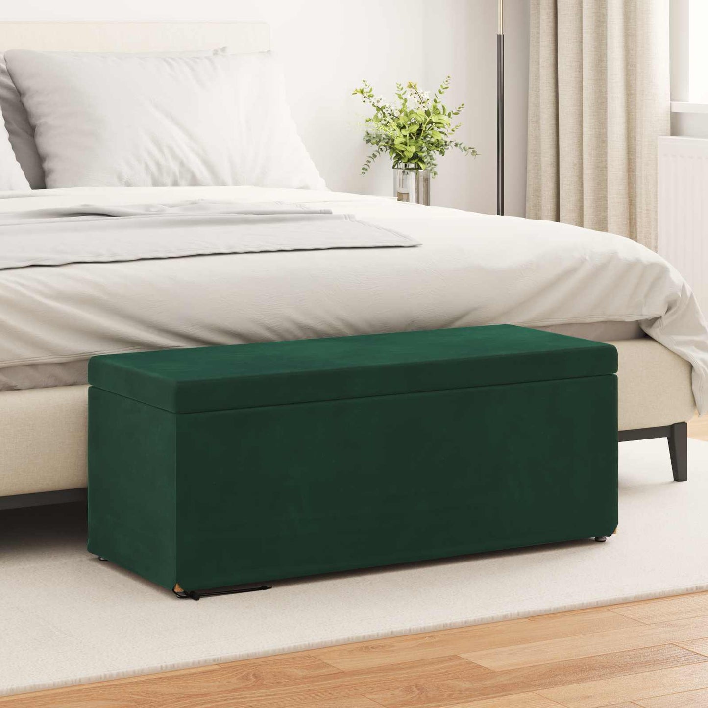Hocker Dunkelgrün 101 x 41 x 40 cm Samt und Engineering Holz