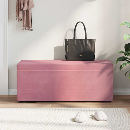 Hocker Rosa 101 x 41 x 40 cm Samt und Engineering Holz