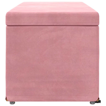 Hocker Rosa 101 x 41 x 40 cm Samt und Engineering Holz