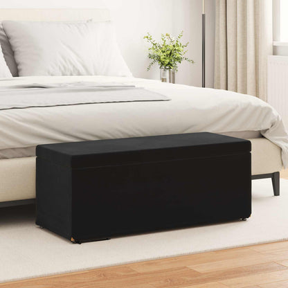 Hocker Schwarz 101 x 41 x 40 cm Samt und Engineering Holz