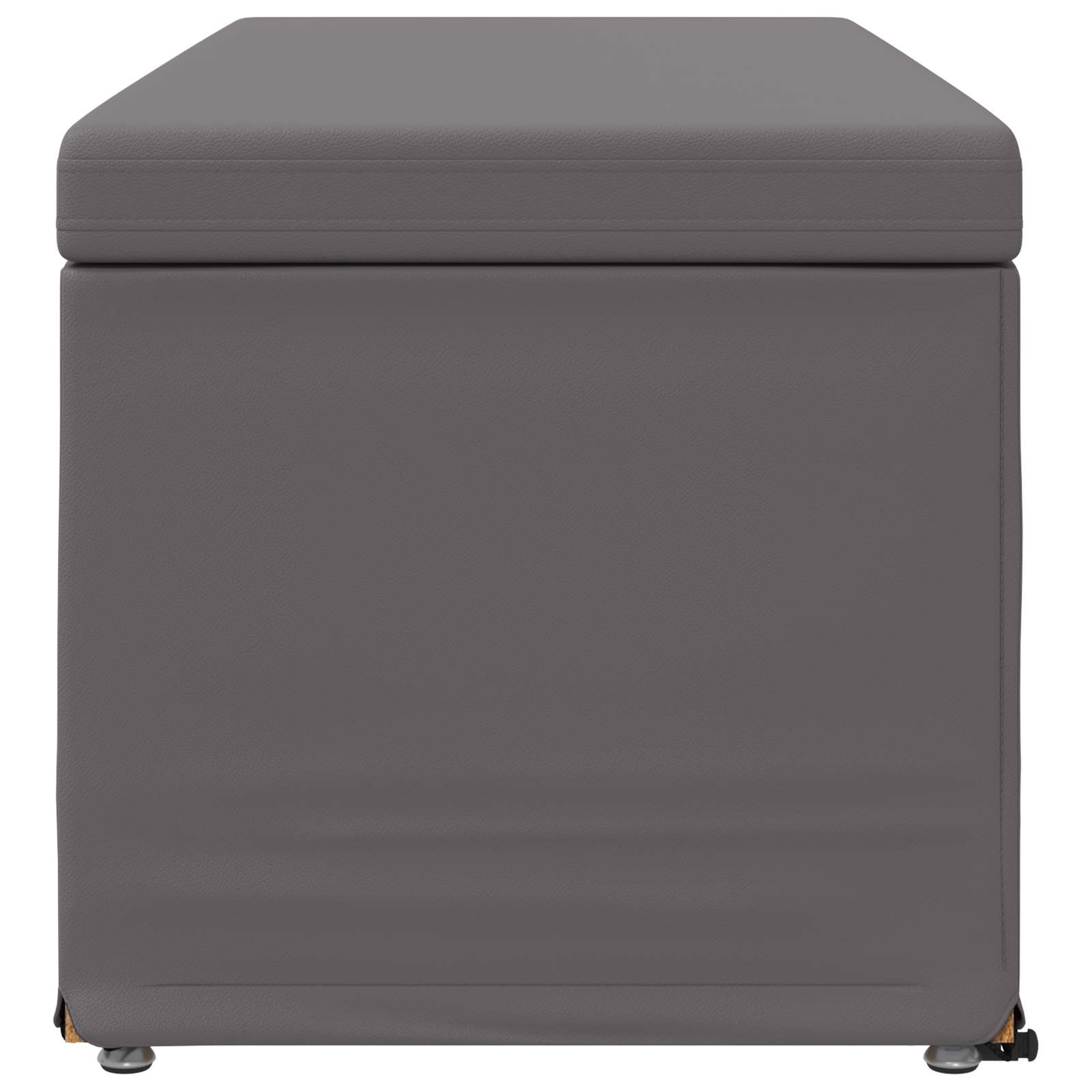 Hocker Grau 101 x 41 x 40 cm Kunstleder und Engineering Holz