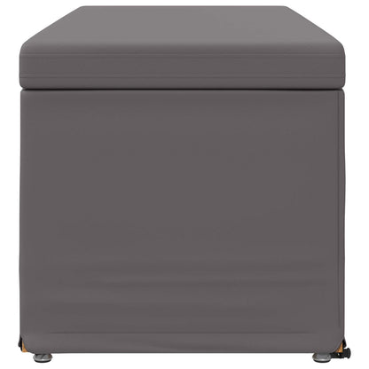 Hocker Grau 101 x 41 x 40 cm Kunstleder und Engineering Holz