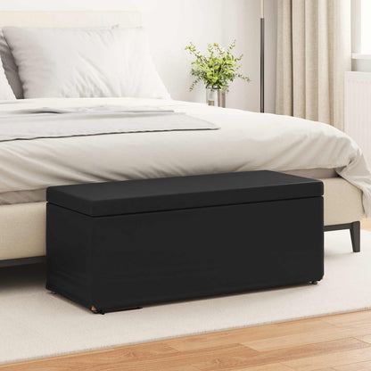 Hocker Schwarz 101 x 41 x 40 cm Kunstleder und Engineering Holz