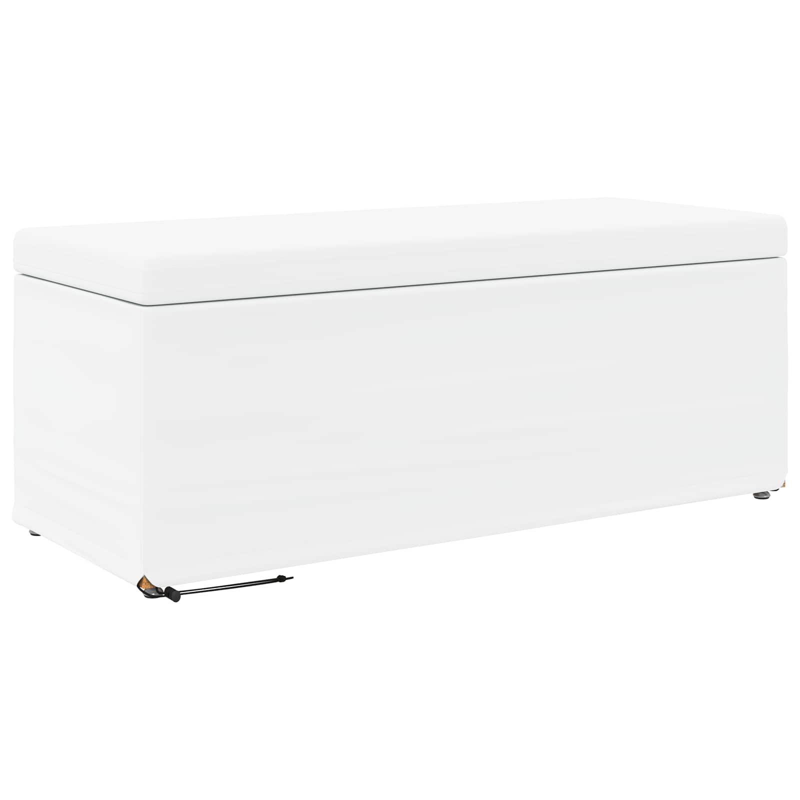 Hocker Weiß 101 x 41 x 40 cm Kunstleder und Engineering Holz