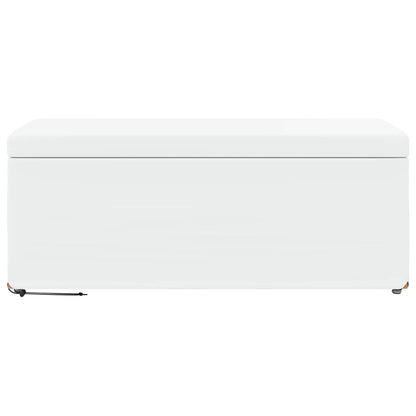 Hocker Weiß 101 x 41 x 40 cm Kunstleder und Engineering Holz
