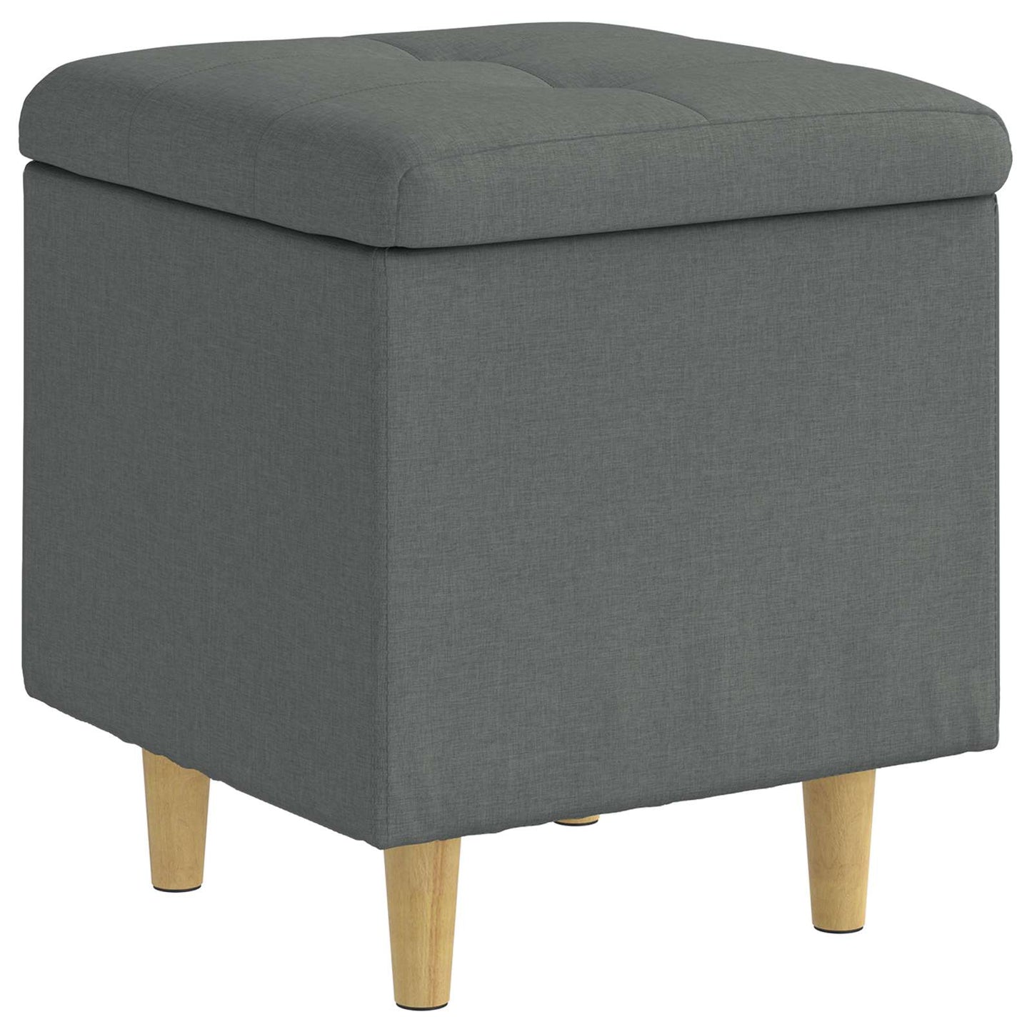 Ottoman mit Stauraum Dunkelgrau 40 x 40 x 45 cm Stoff